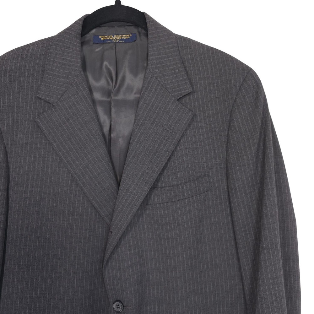 Brooks Brothers 346 Men's 42R‎ VINTAGE Blazer Gray Striped Sport Coat ACTWU